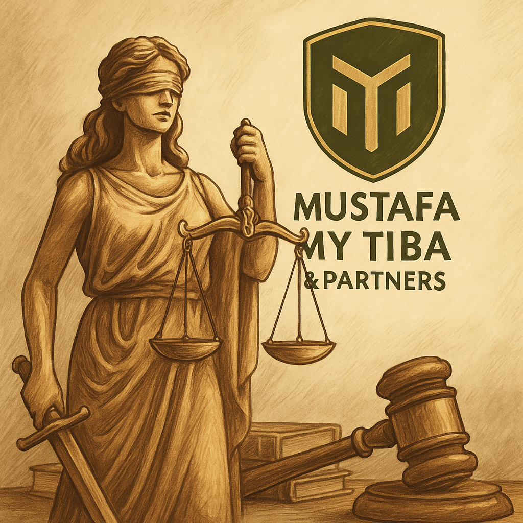 patung keadilan dan logo firma hukum