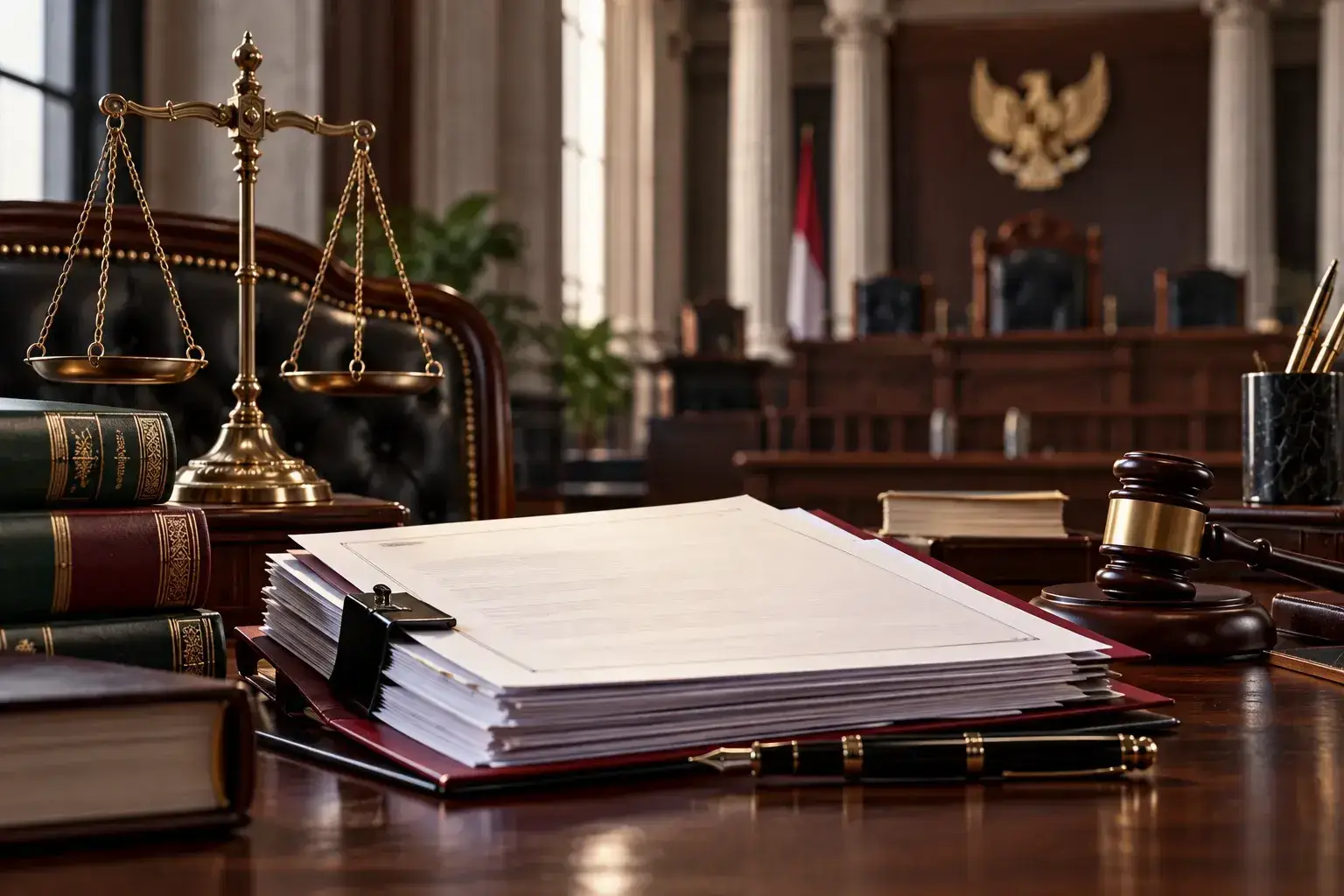 Pengacara memeriksa dokumen gugatan untuk membuktikan legal standing penggugat